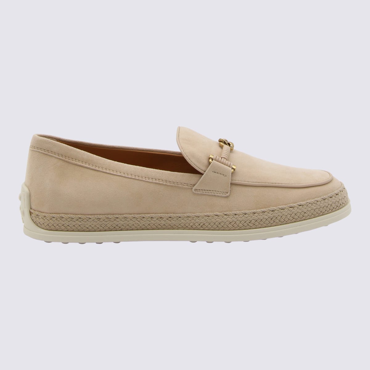 Shop Tod's Beige Suede Loafers In Natural