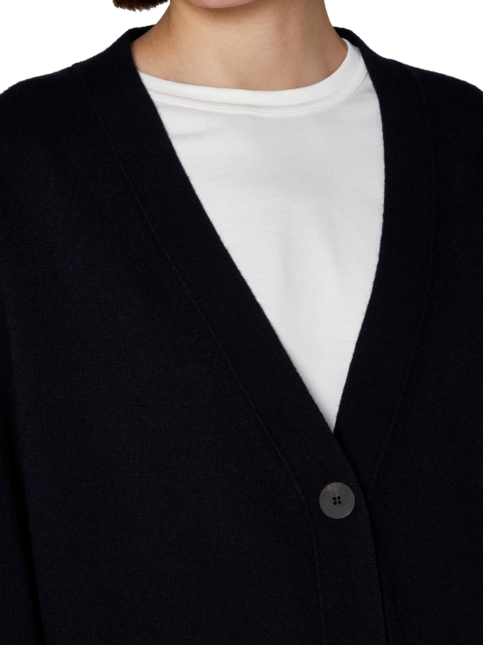 Shop Studio Nicholson Cardigan In Darkest Navy