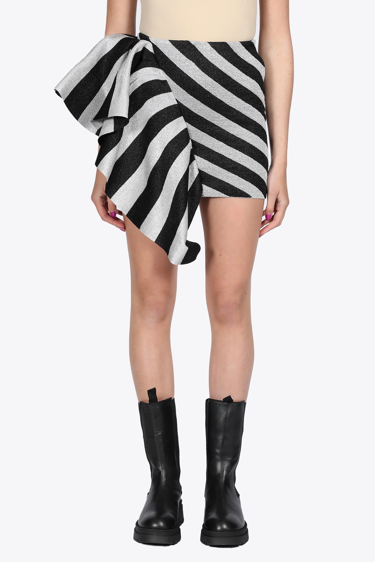 Laneus Striped Lurex Skirt