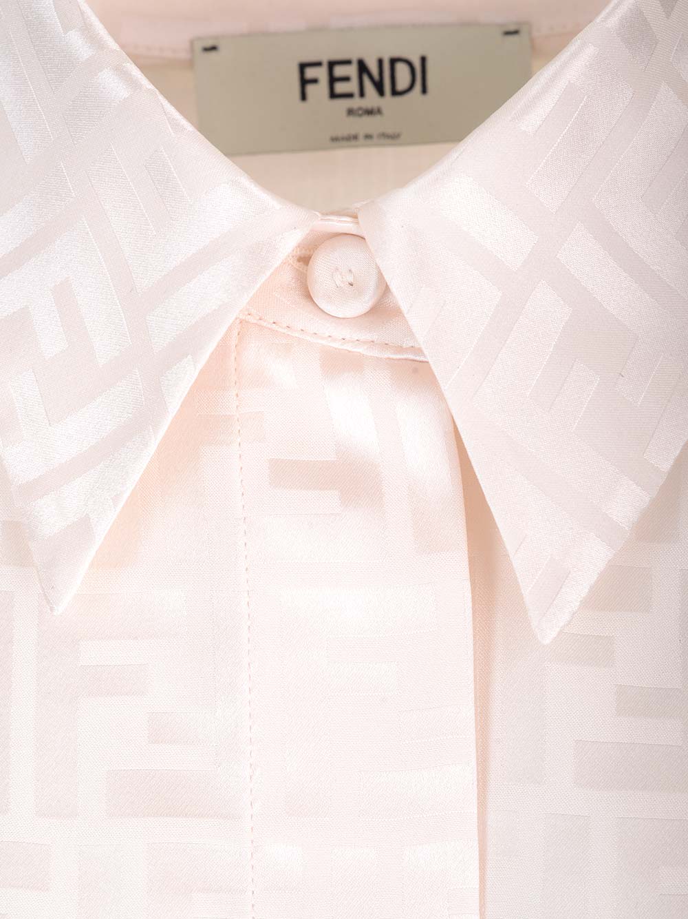 Fendi White Ff Silk Shirt In Beige