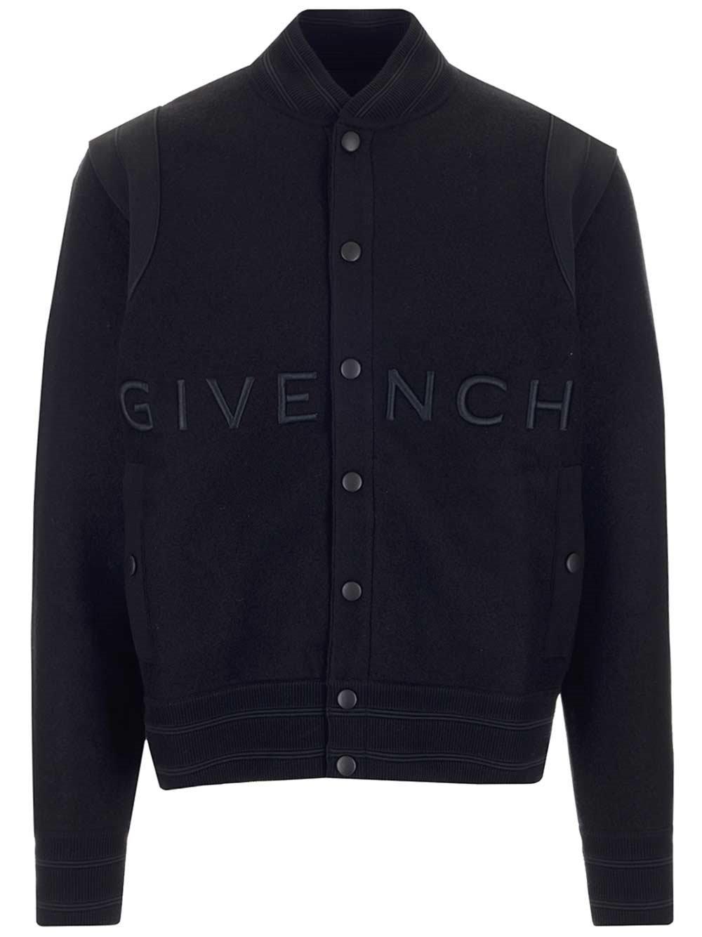 Shop Givenchy 4g Motif Embroidered Jacket In Black