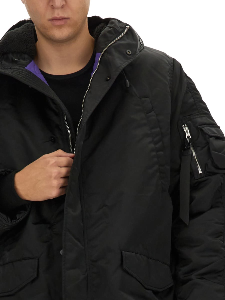 Alpha Industries Long Bomber Jacket "n-3b" In Black