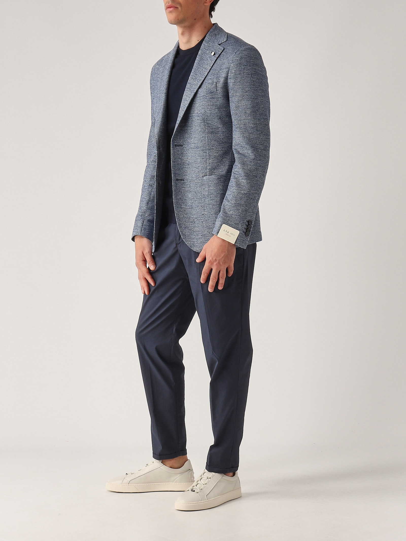 L.b.m 1911 Regolare Micro Operato Blazer In Gray
