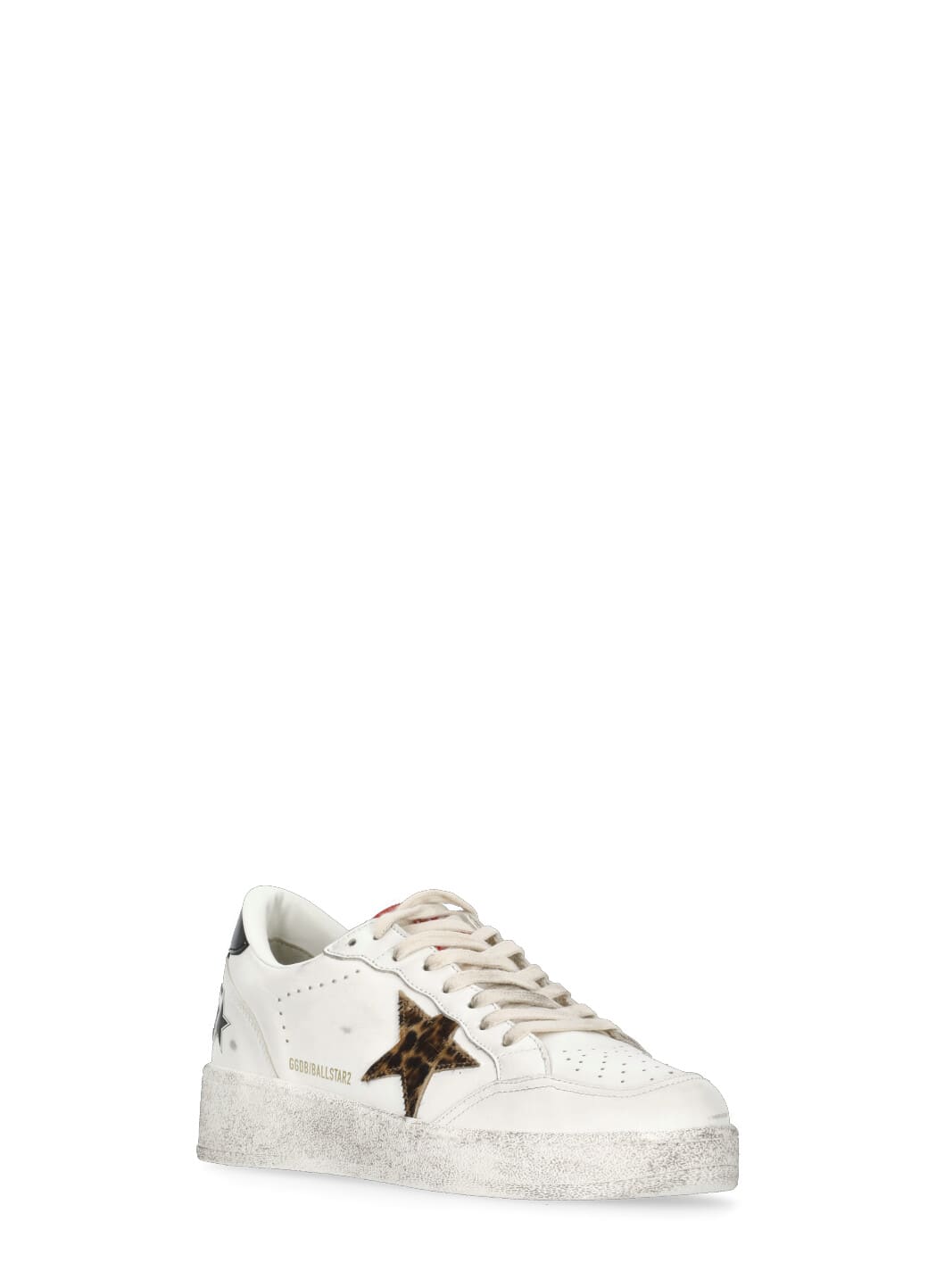 Golden Goose Leopard-print Leather Star Sneakers In White