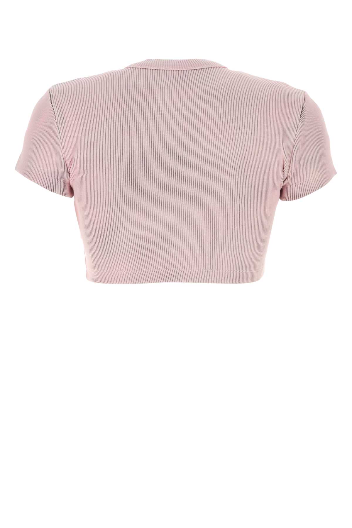 Shop Alexander Wang T Pink Stretch Cotton T-shirt In Washedpinklace