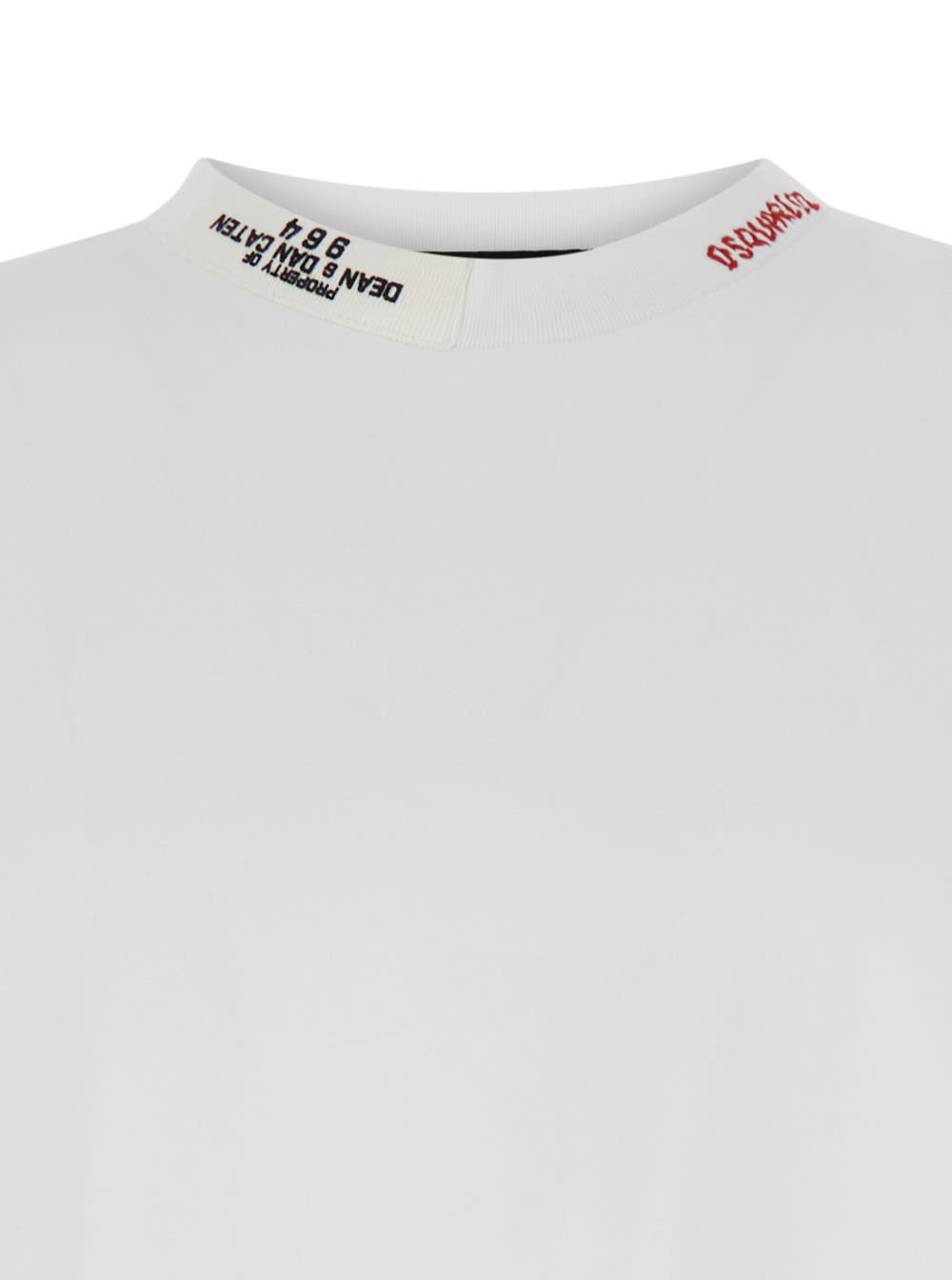 Shop Dsquared2 White T-shirt With Logo Lettering In Cotton Man