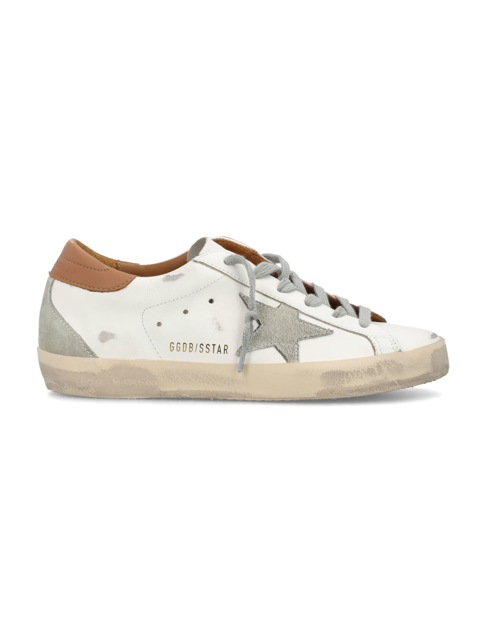 Shop Golden Goose Super-star Woman Sneakers In White Light Brown