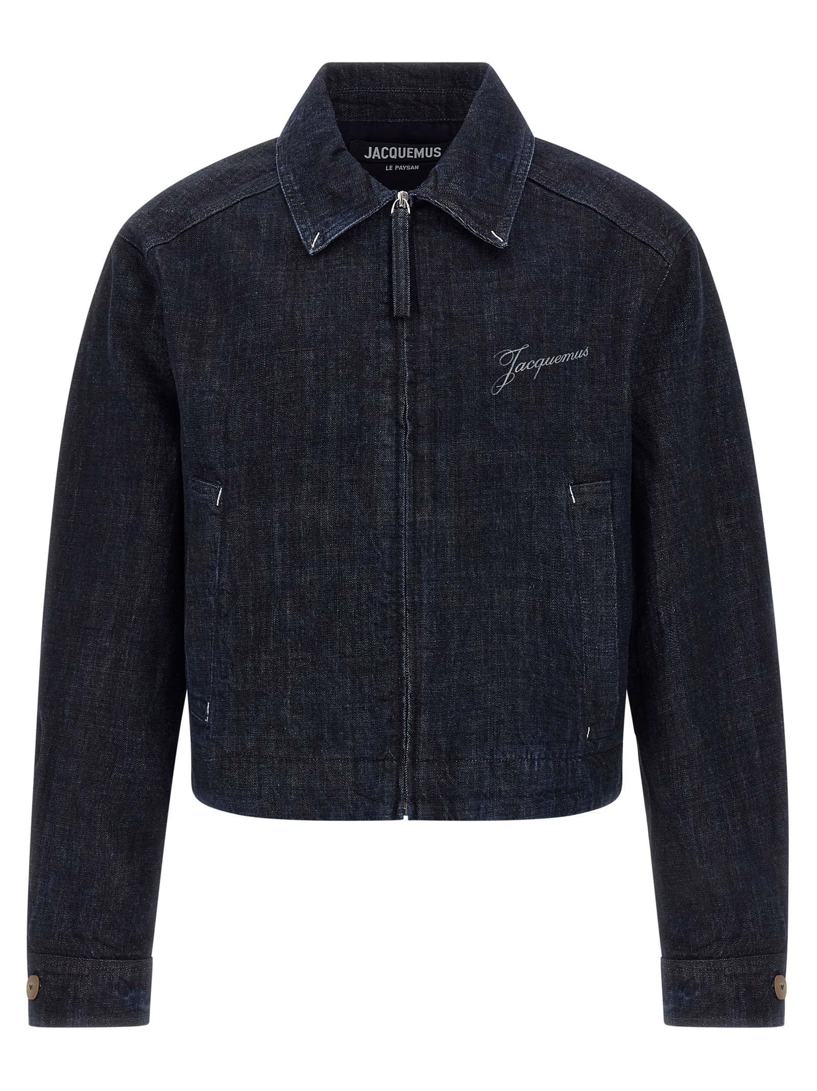 Jacquemus Lapel Long Sleeve Casual Jacket In Blue