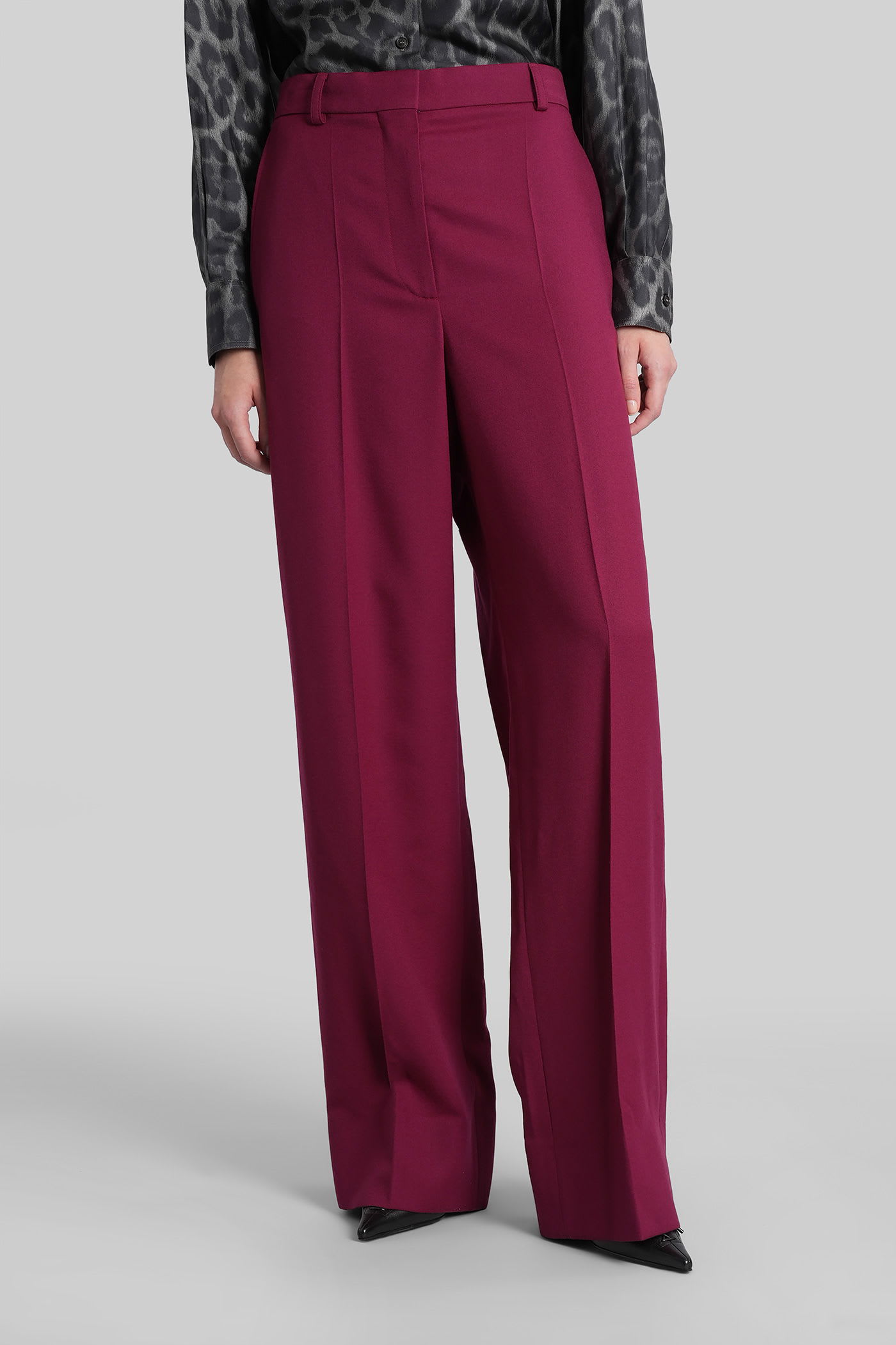 Pants In Bordeaux Wool