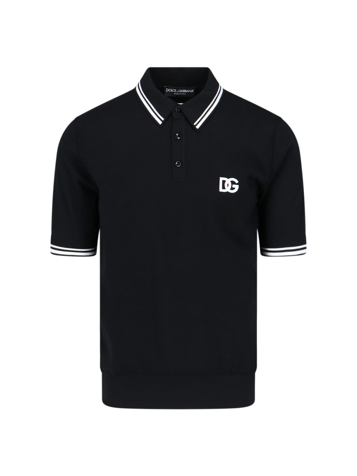 Dolce & Gabbana Logo Polo Shirt In Black