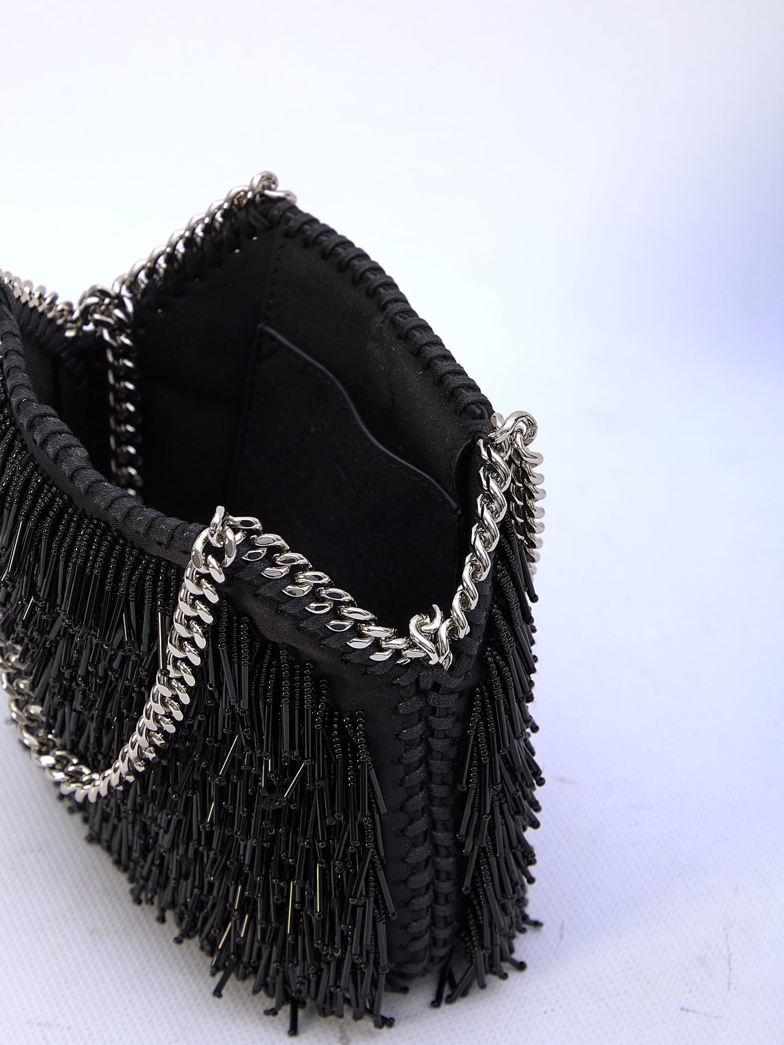 Shop Stella Mccartney Falabella Micro Tote Bag In Black