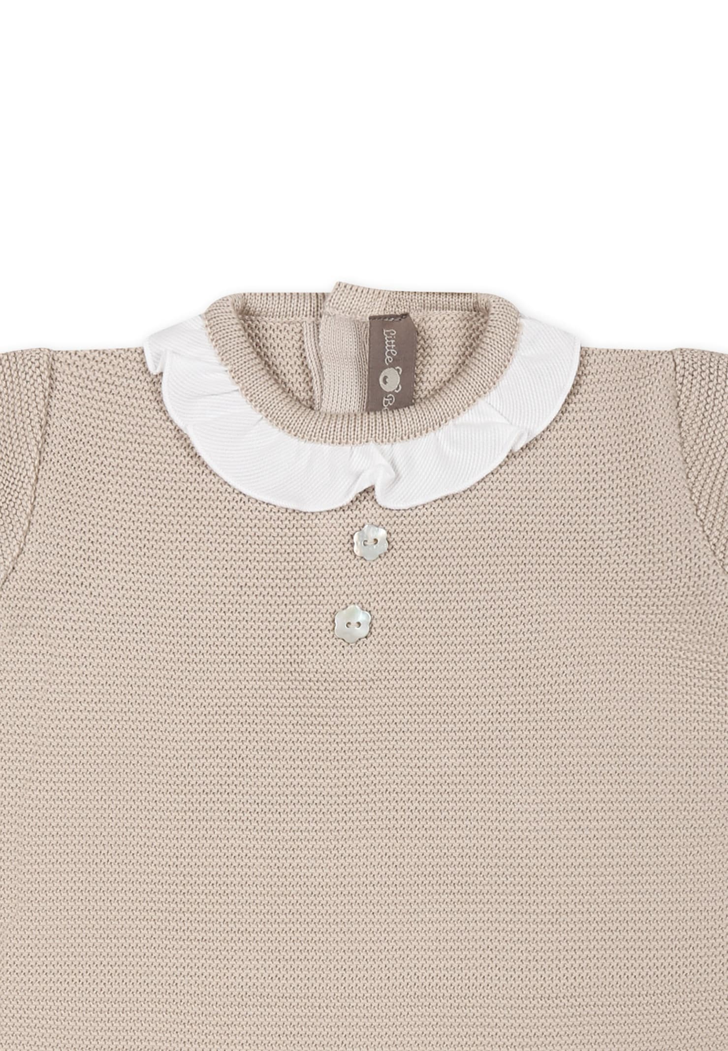 Little Bear Beige Romper For Baby Girl In Beige