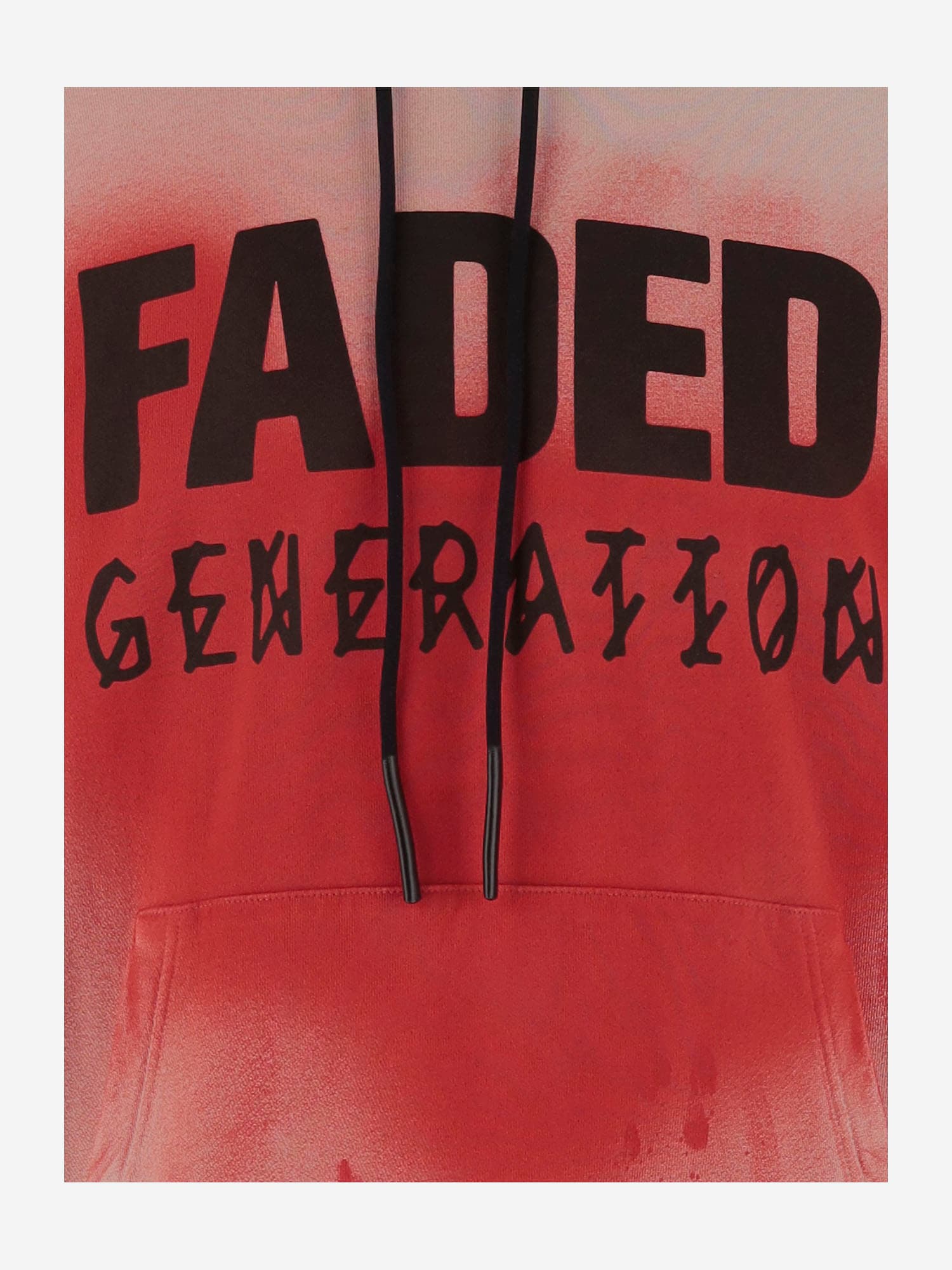 44 Label Group Faded Gen Cotton Sweatshirt With Print In Red