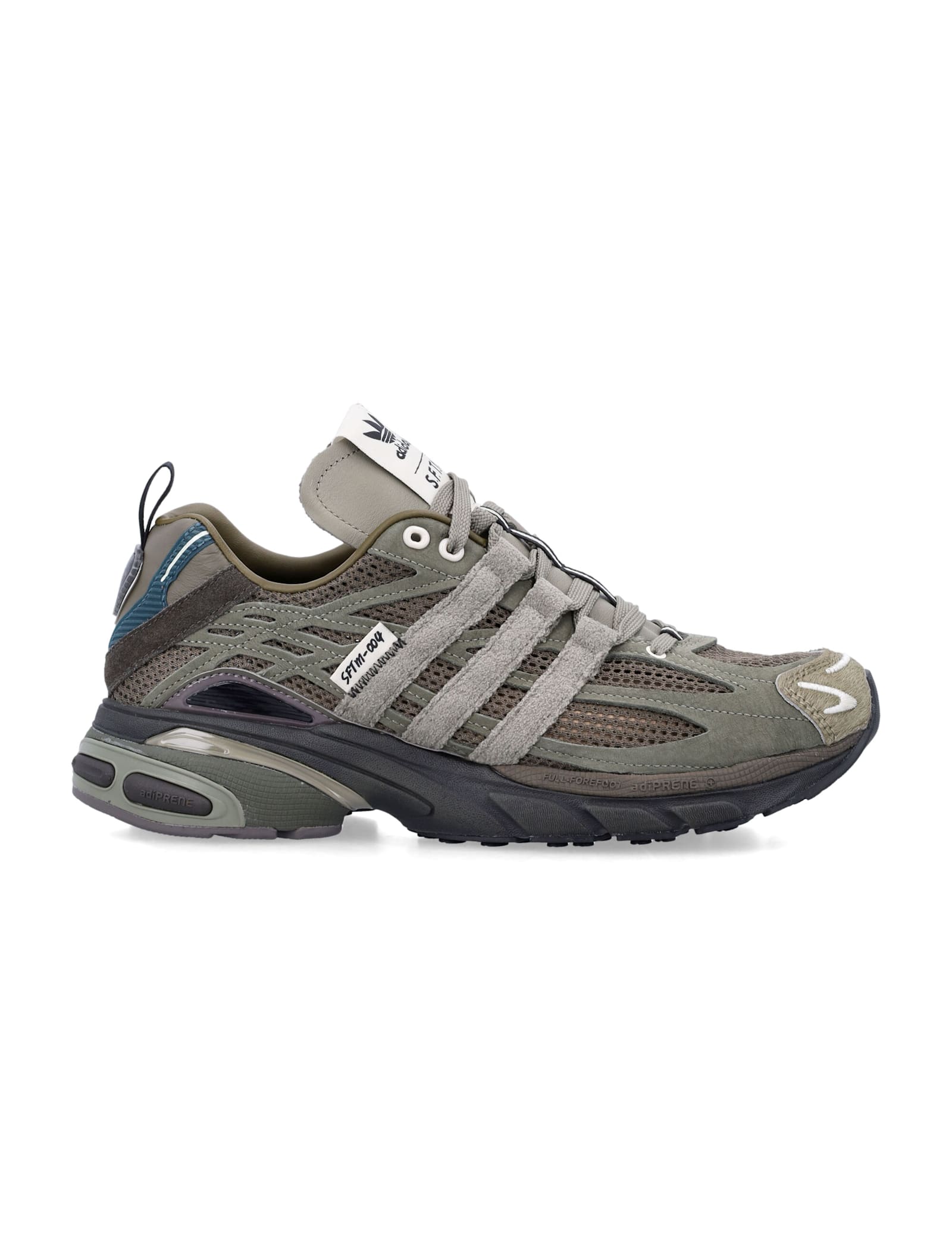 Adidas Originals Adistar Cushion Sneakers In Green Suede And Fabric In Multi