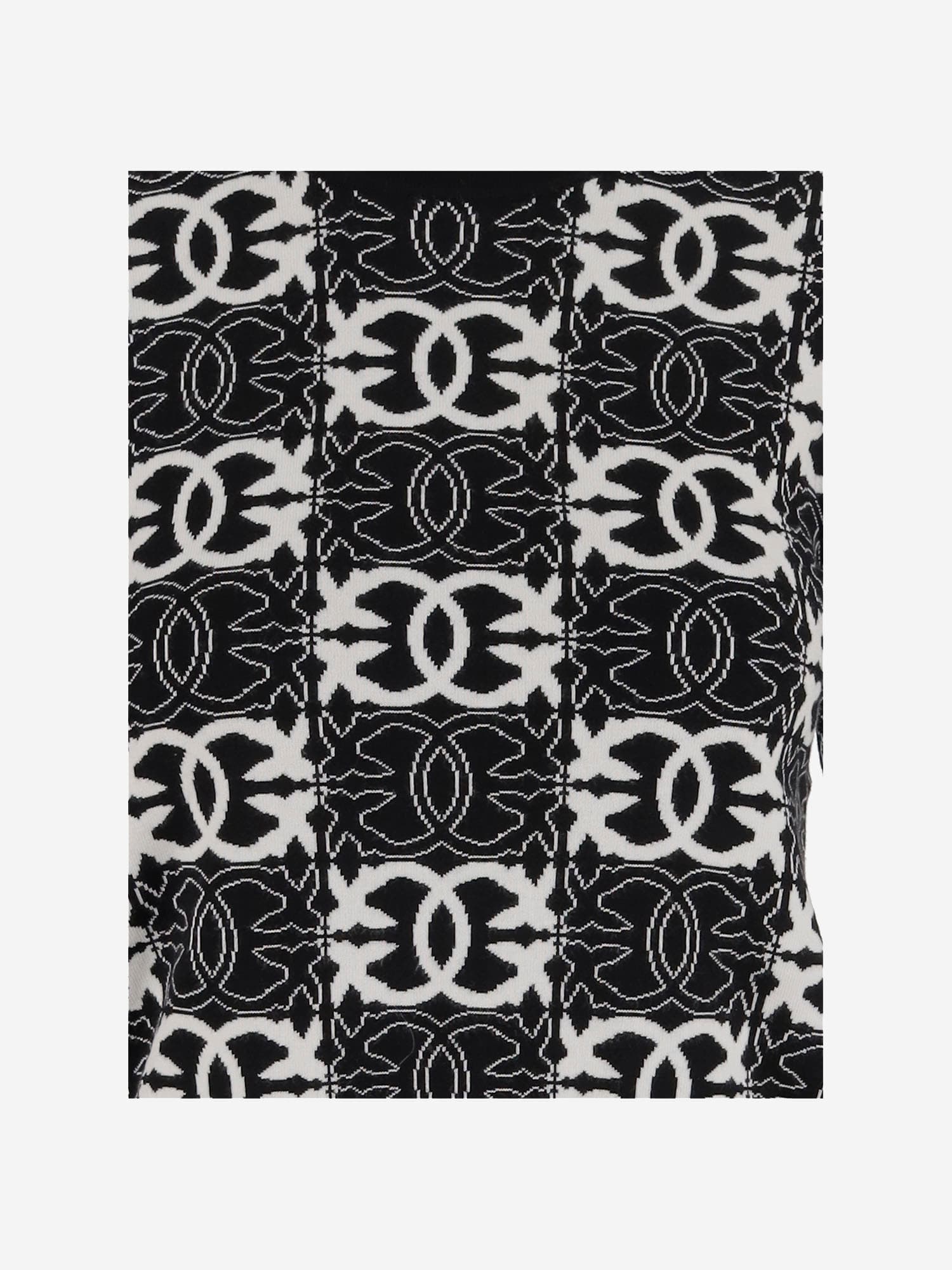 Pinko Jacquard Viscose Blend Crewneck Sweater In Black