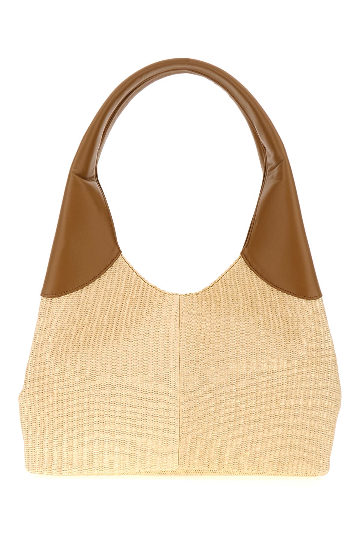 Themoirè Straw Ninfa Handbag In Shell Caramel