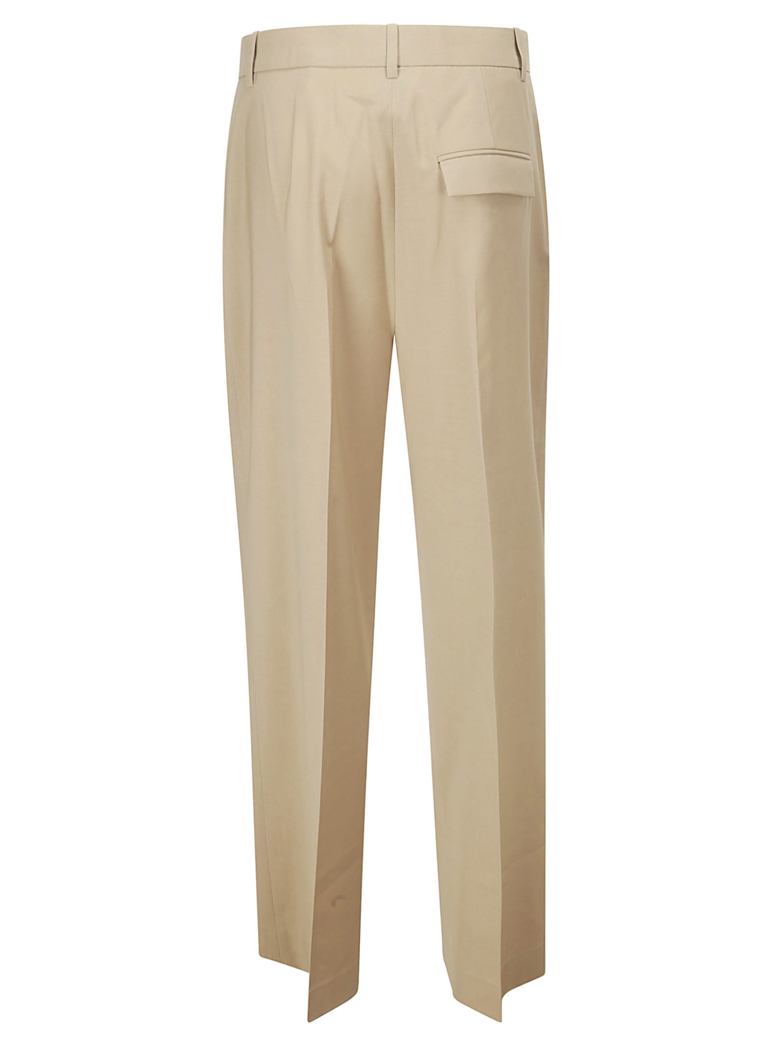 Shop Rohe Wide Leg Pleated Trousers In Fawn