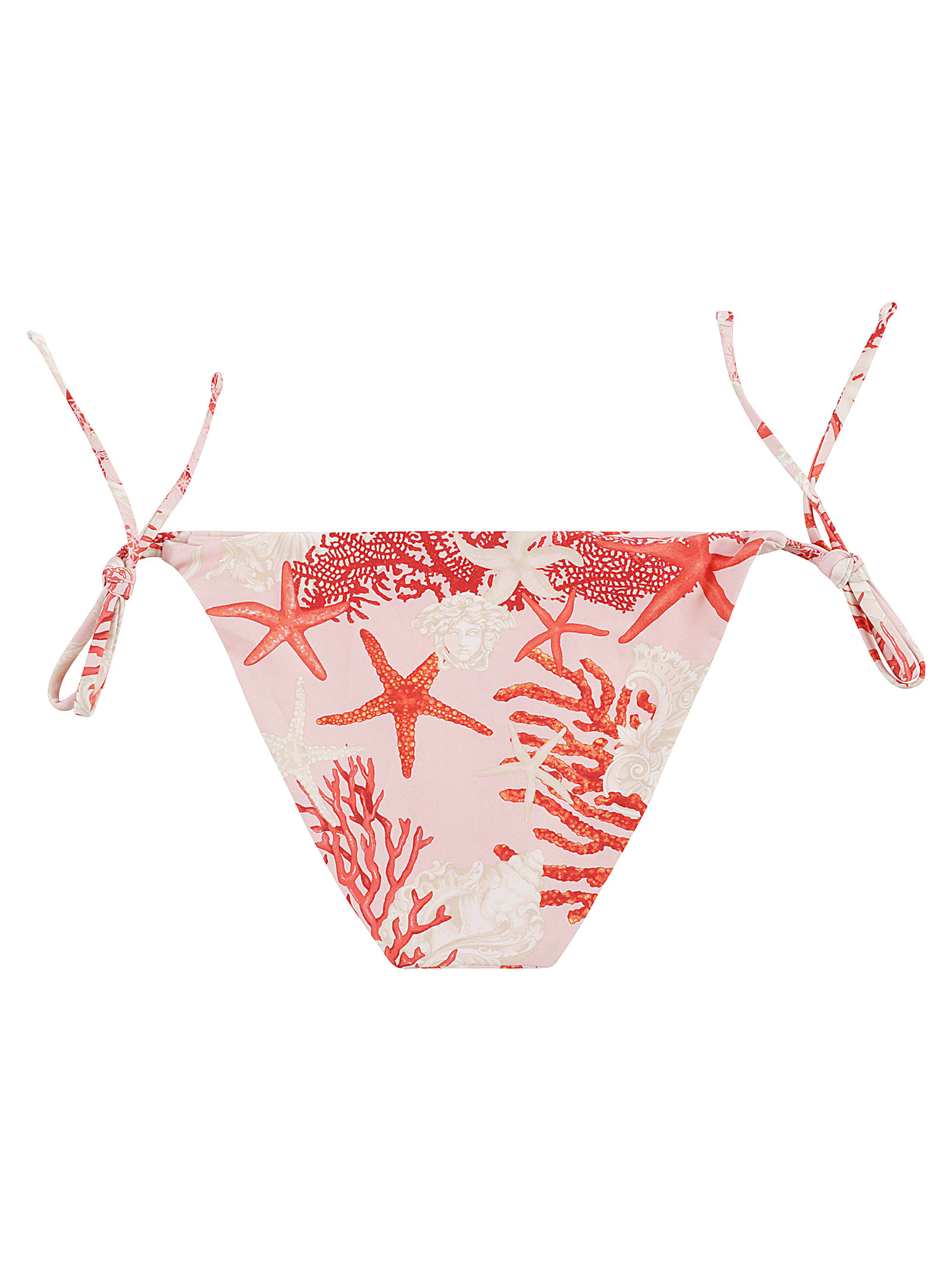 Shop Versace Tropical Print One-piece Swim Bikini In Dusty Rose+coral+bone