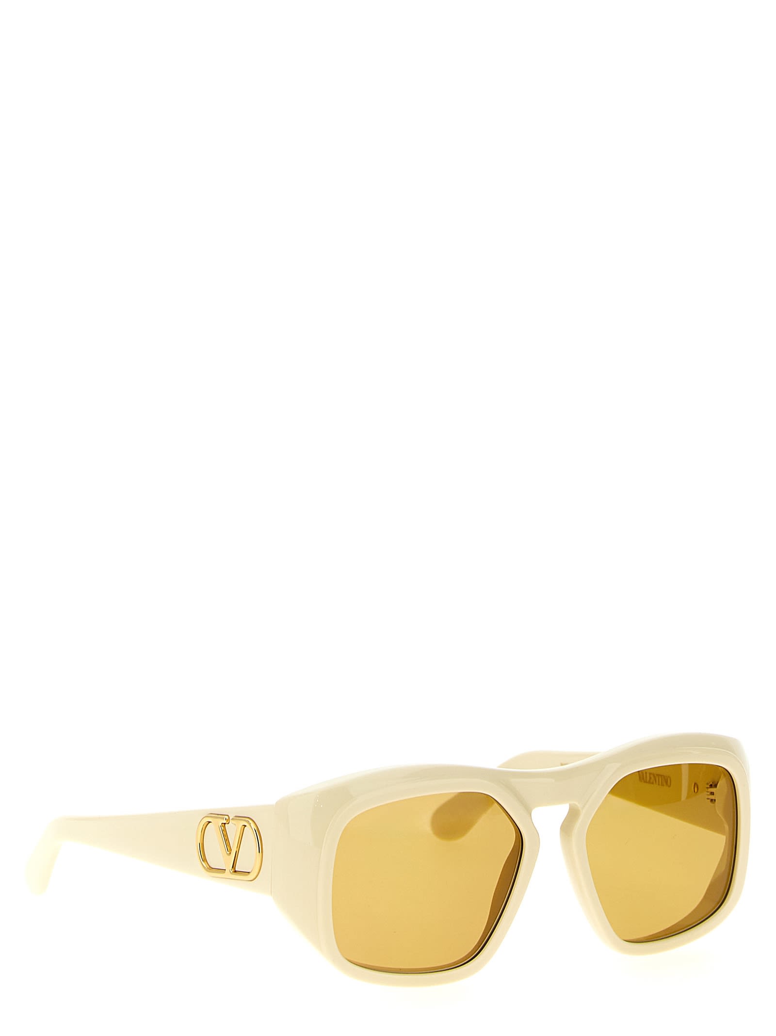 Valentino Acetate Square Frame Sunglasses In Yellow
