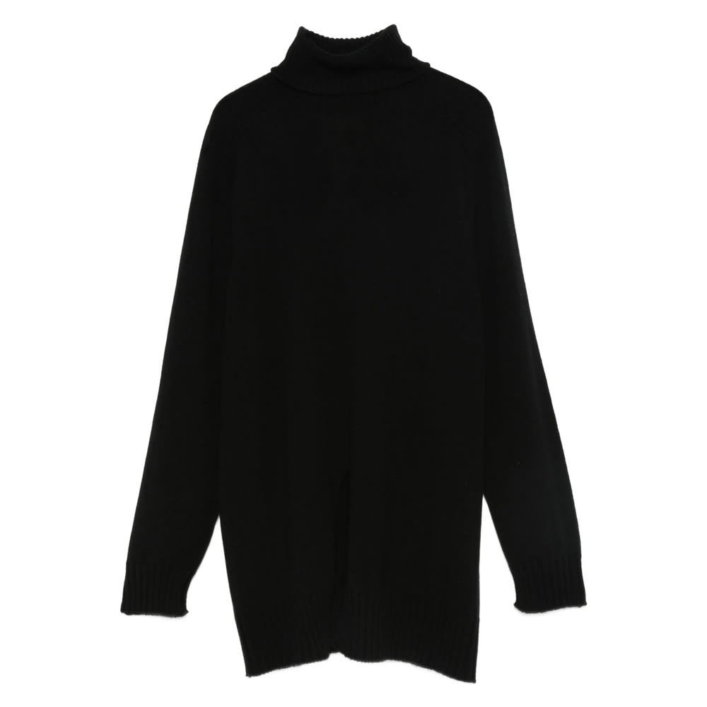 Twinset Twin-set High Neck Cashmere Blend Sweater In Black