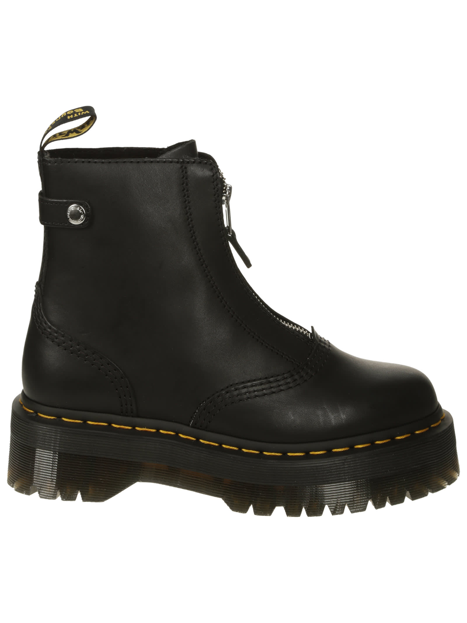 Dr. Martens Nappa Leder Jetta Plateau Stiefel Schuhe In Black