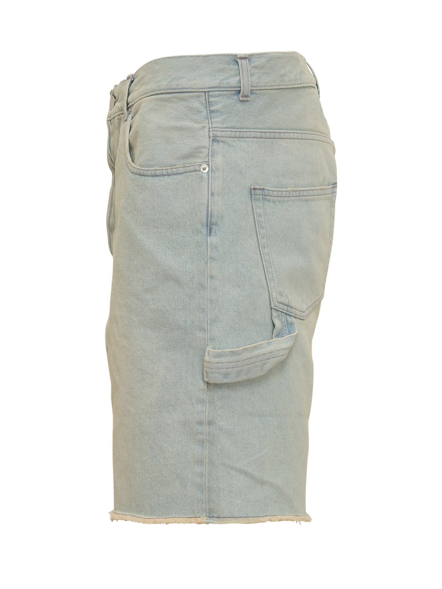 Shop Ambush Rawedge Denim Shorts In Light Blue
