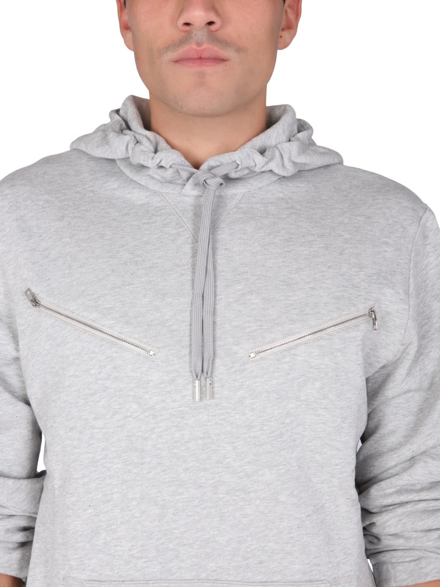 Shop Alexander Mcqueen Sweatshirt With Embroidered Skull In Grey