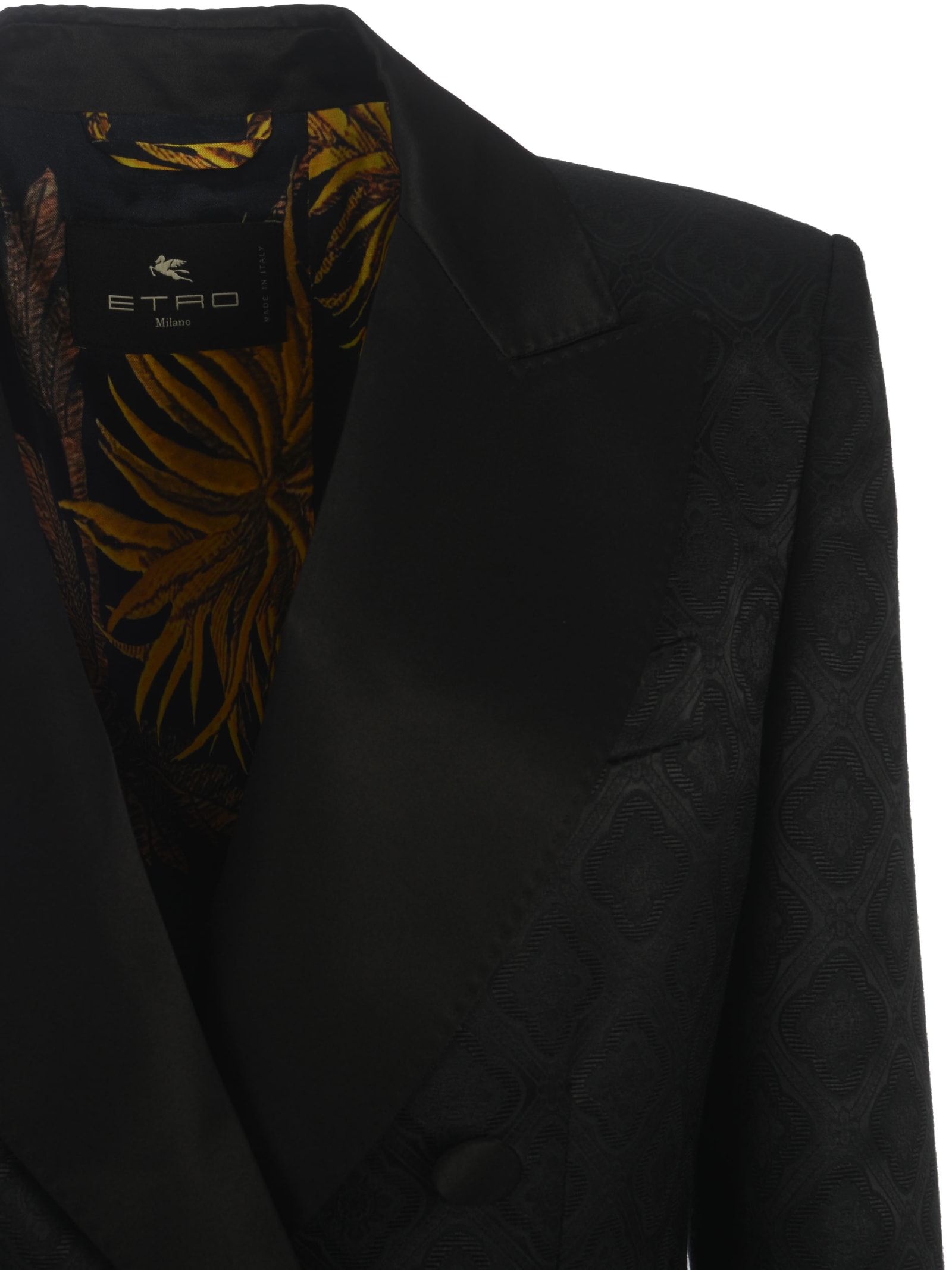 Shop Etro Jacket  Floral Jacquard In Viscose In Nero