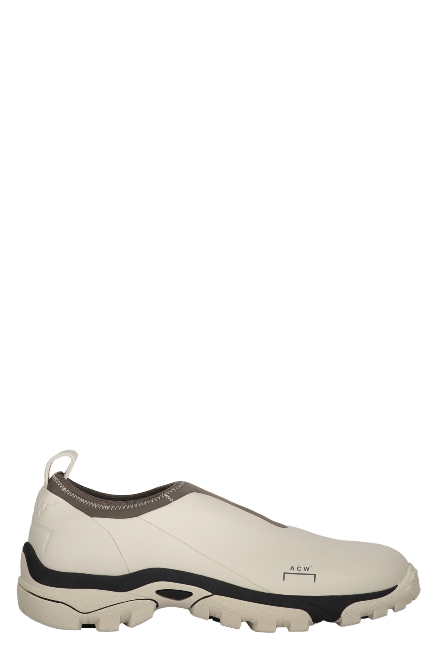 Shop A-cold-wall* Logo Detail Leather Sneakers In Ivory