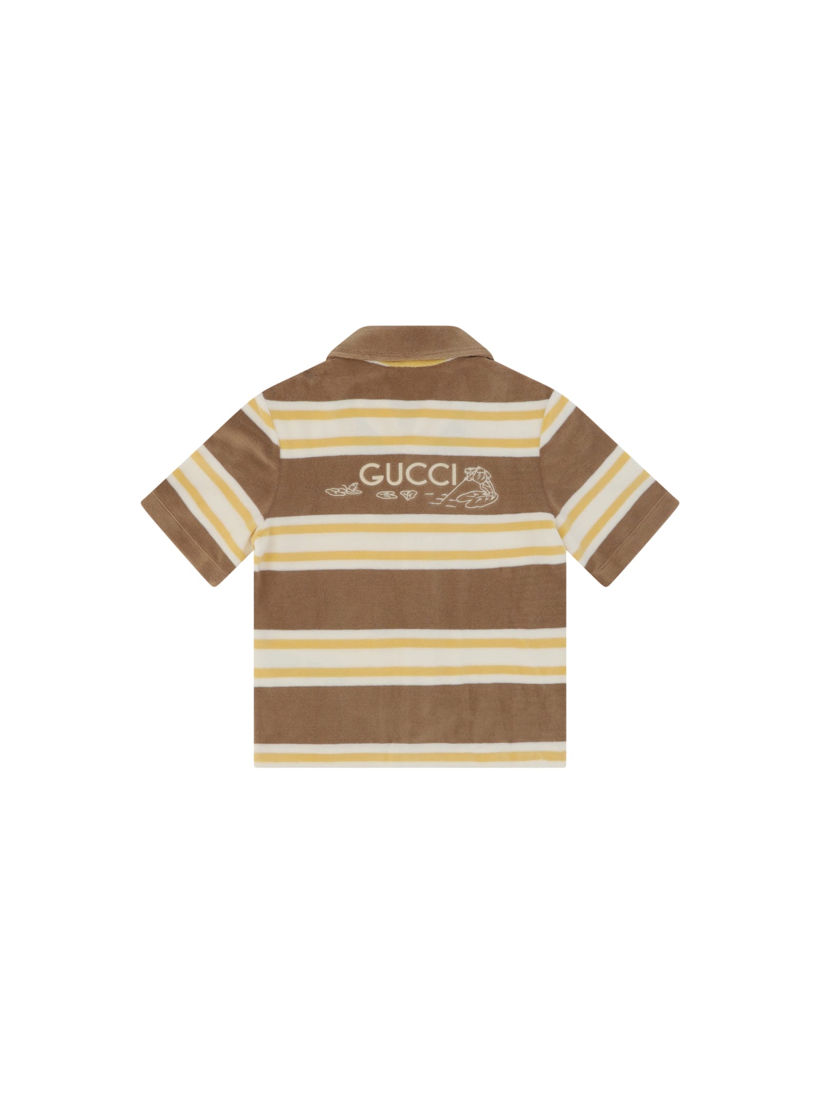 Shop Gucci Shirt For Boy In Yellow/brown