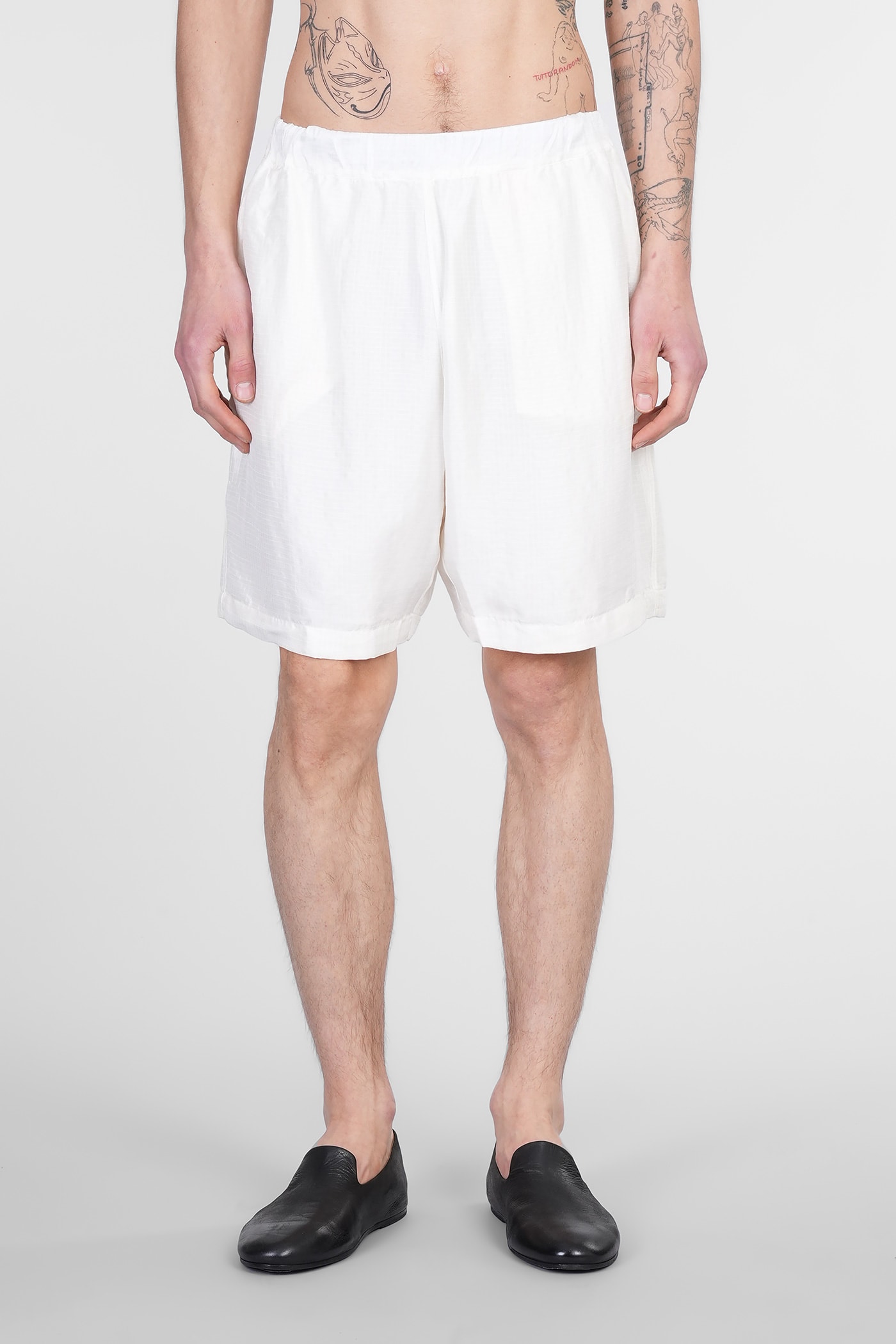 Stroller Shorts In White Silk