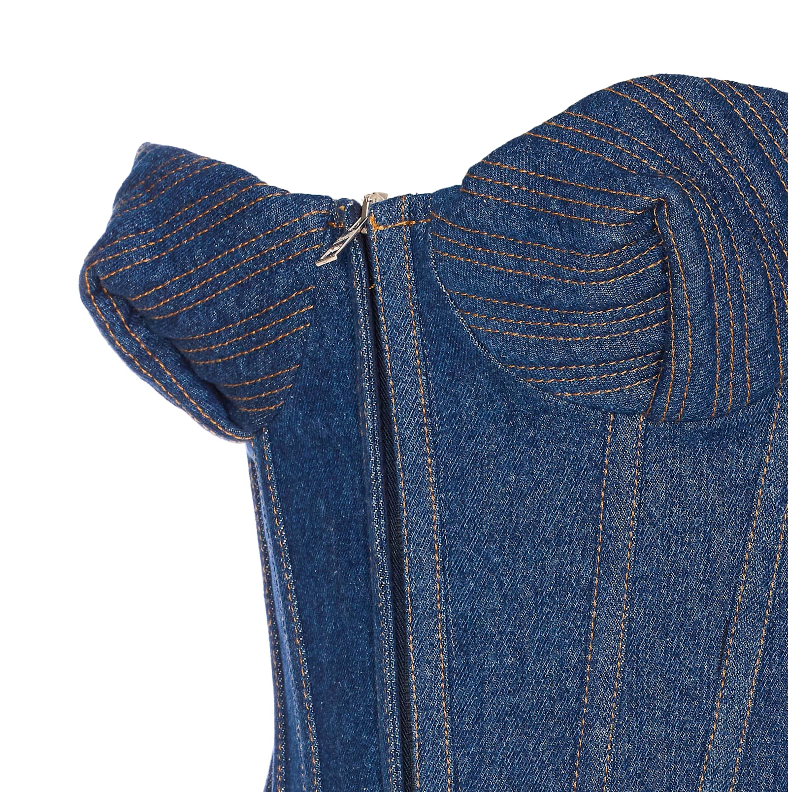 JEAN PAUL GAULTIER THE BI-MATERIAL DENIM CORSET
