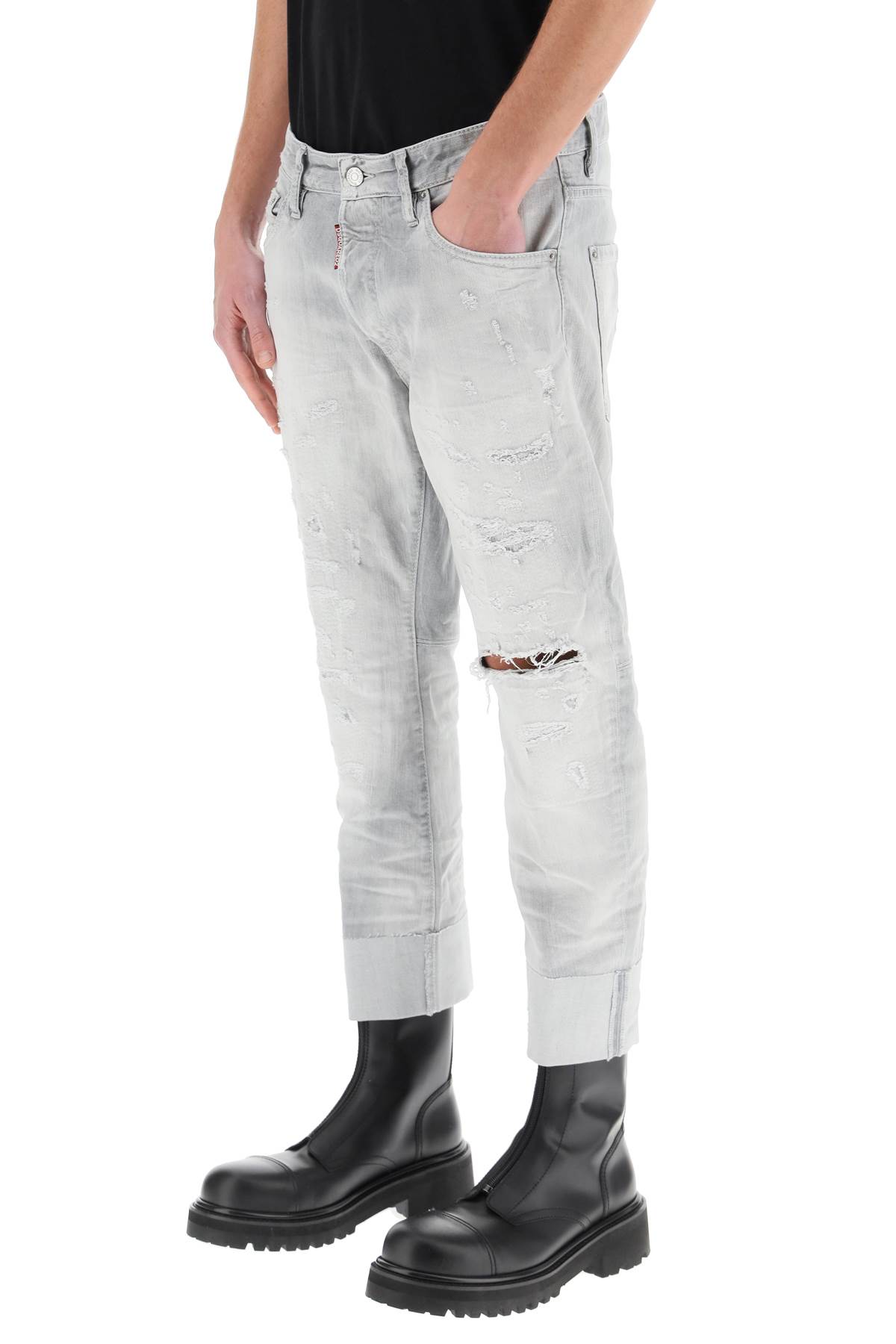 Dsquared2 Piranha Grey Denim Wash Sailor Jeans | ModeSens