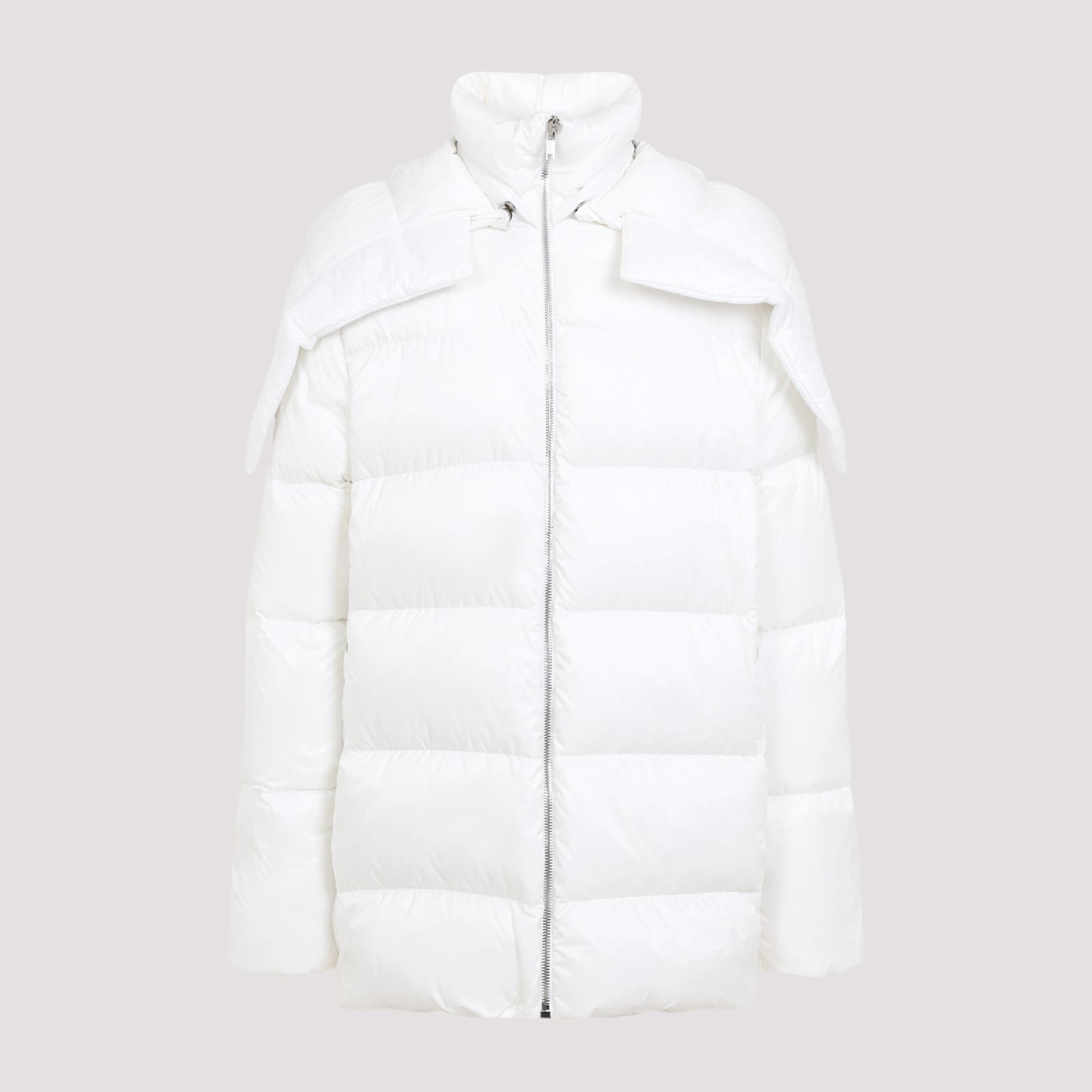 Moncler Genius Mu02d1c02 Hooded Cyclopic Coat In Milk