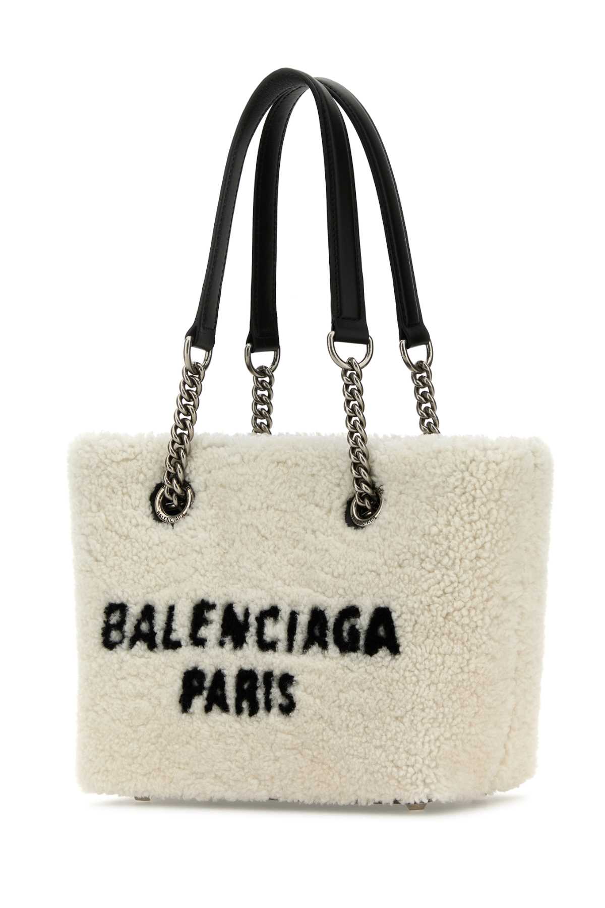 トートバッグ BALENCIAGA White shearling Duty Free S handbag Balenciaga White Shearling Duty Free S Handbag In Natural