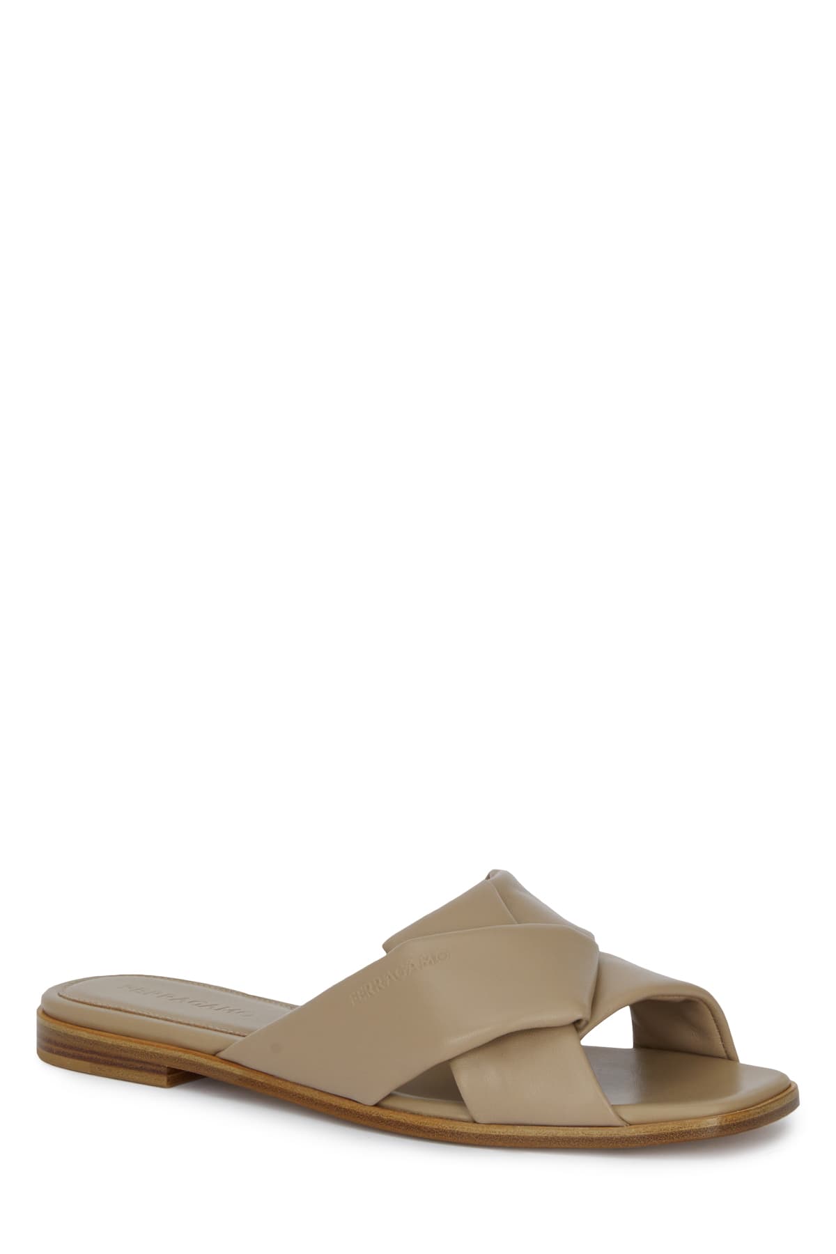 Ferragamo Nappa Slippers With Origami Tied Band In 002