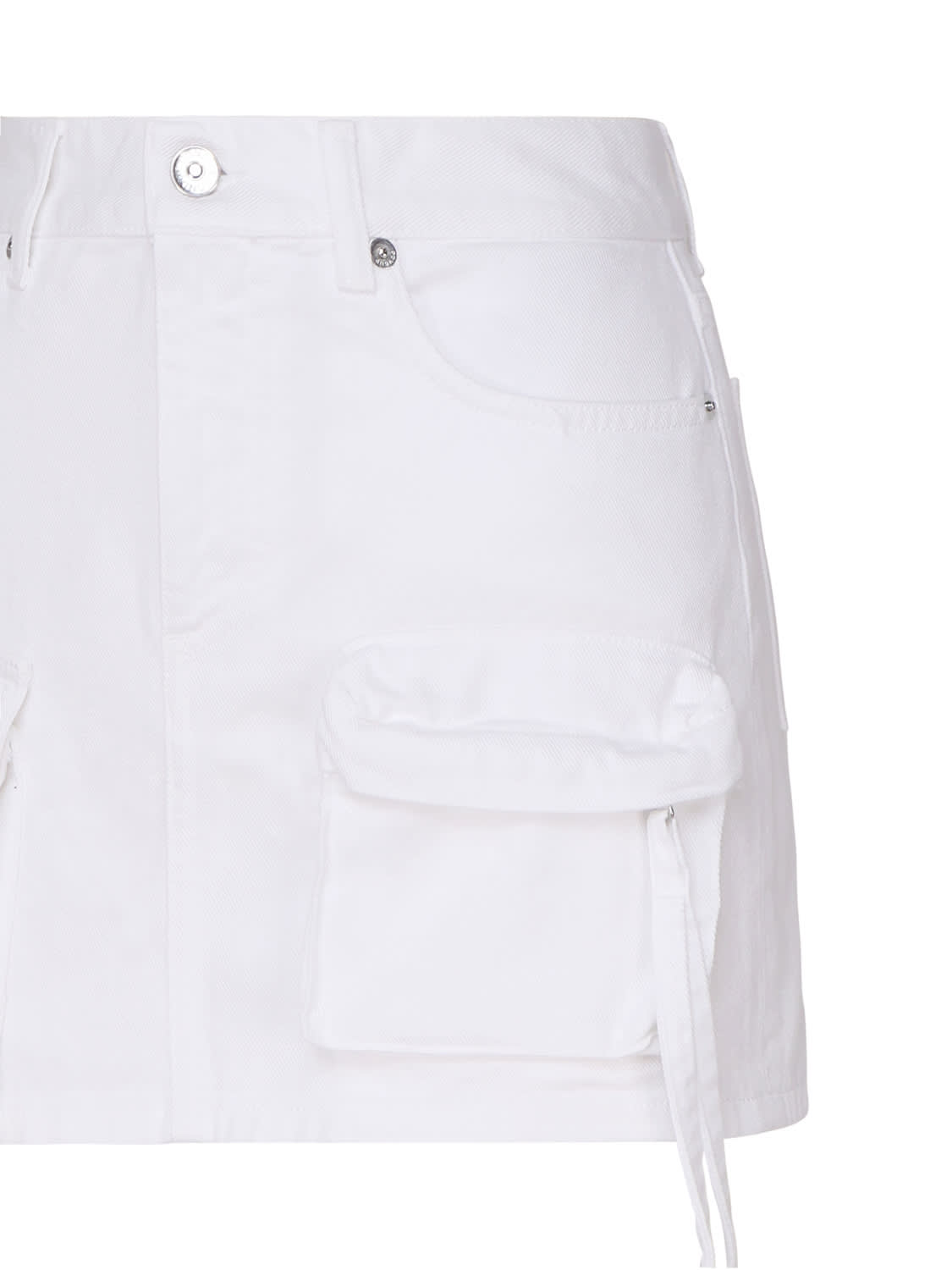 Shop Dondup Miniskirt Cargo In Cotton In White