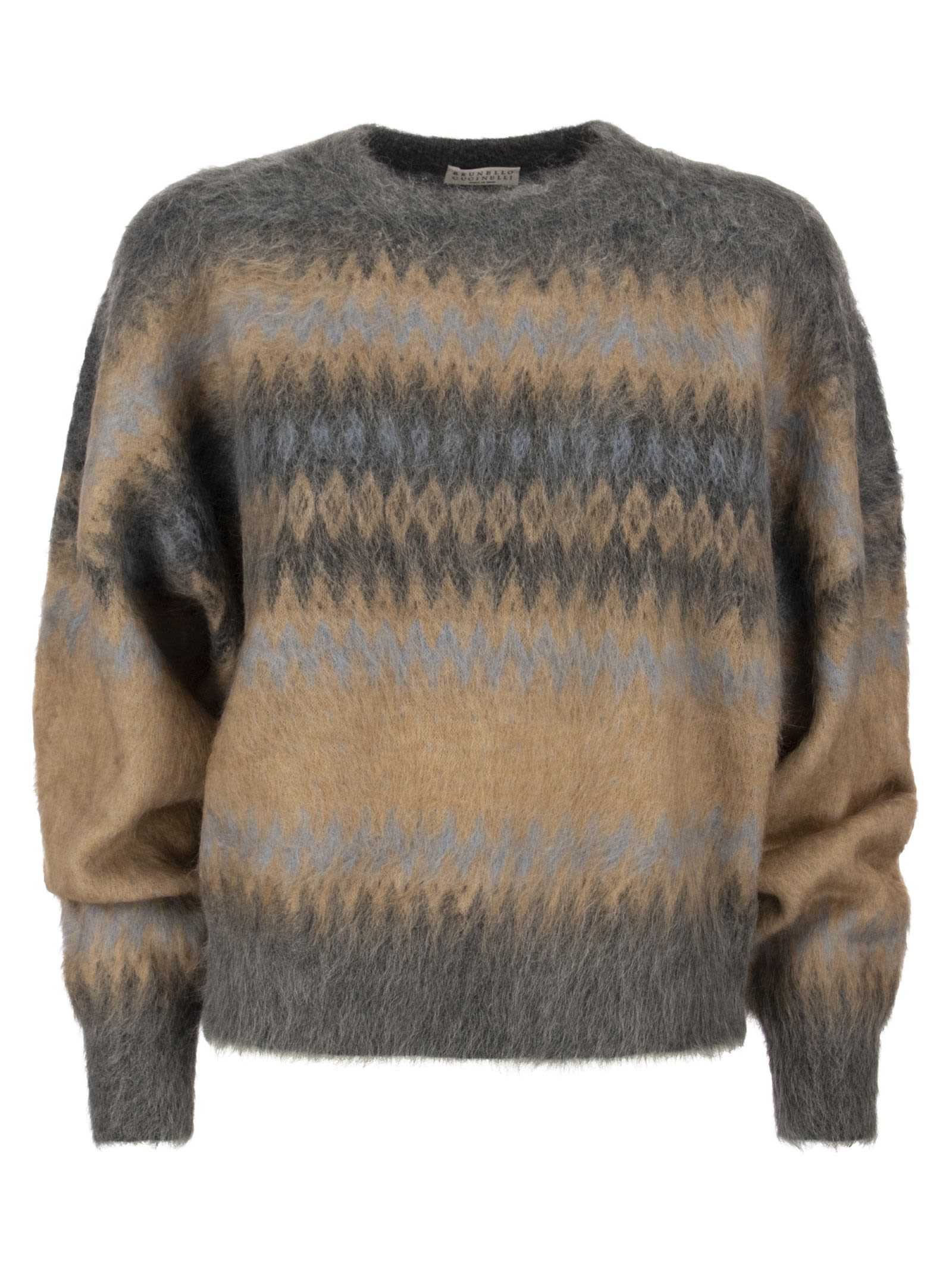 Brunello Cucinelli Round-neck Sweater In High-quality Yarn Mix