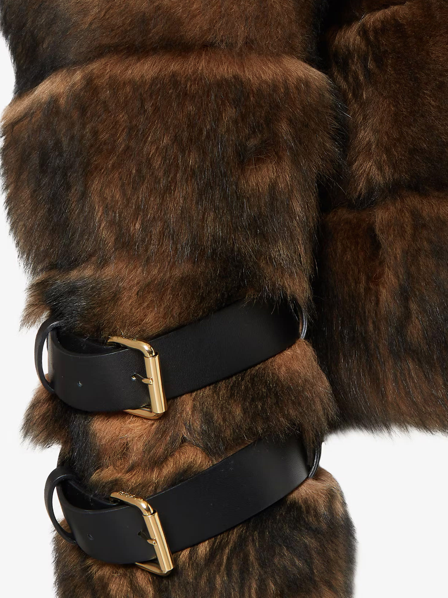 Fendi Brown Dorsato Shearling And Nappa Leather Jacket In Brown