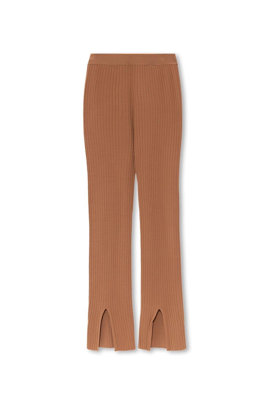 Nanushka Front-slit Leggings In Brown