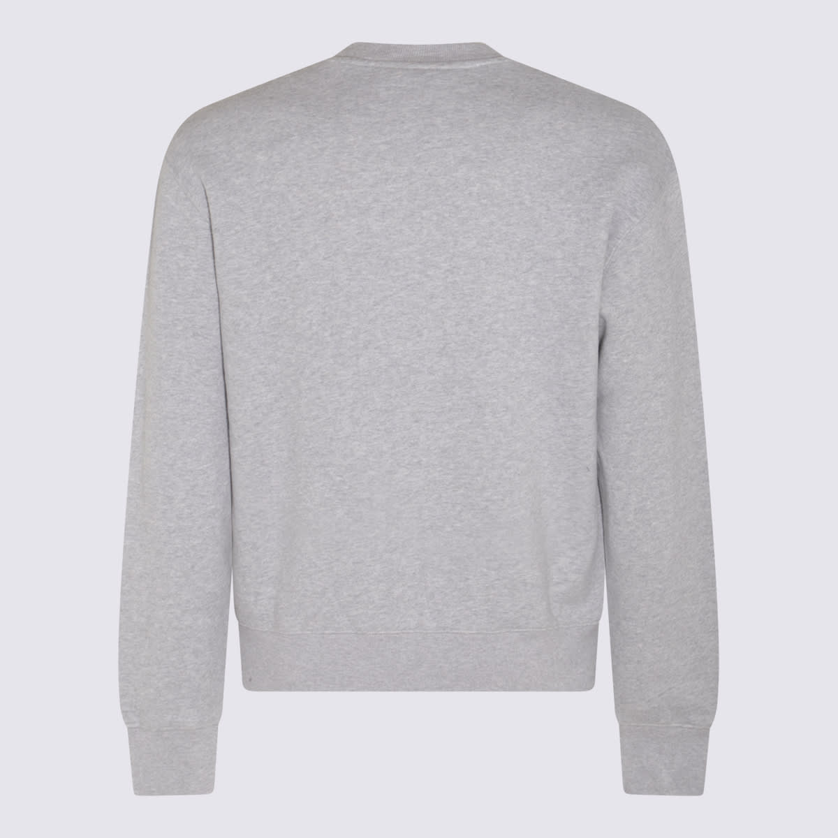 Shop Maison Kitsuné Light Grey Melange Flower Lettering Sweatshirt