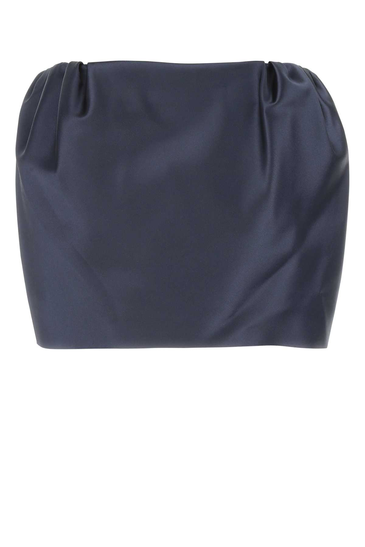 Shop We11 Done Navy Blue Satin Mini Skirt In Nv