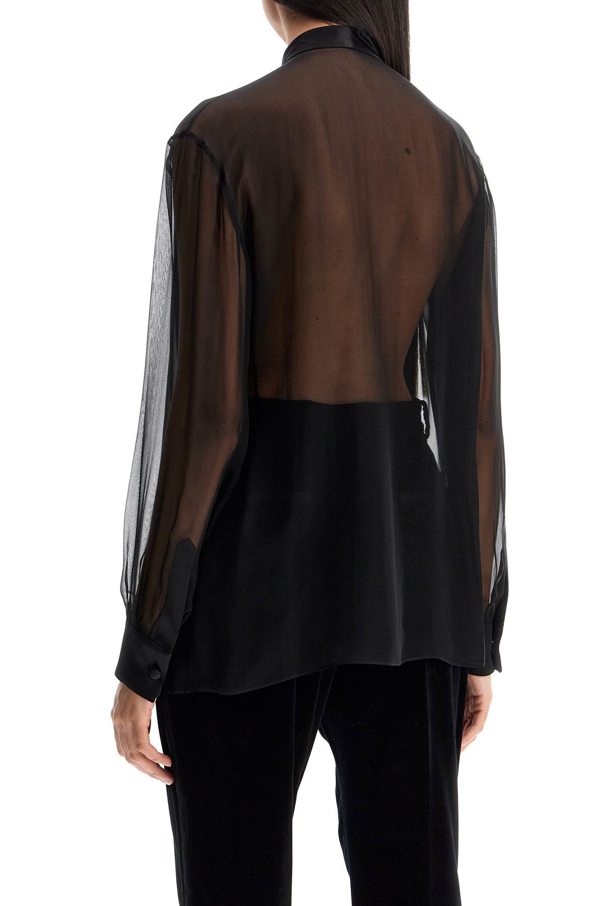 Dolce & Gabbana 'chiffon Blouse With Bow In Black