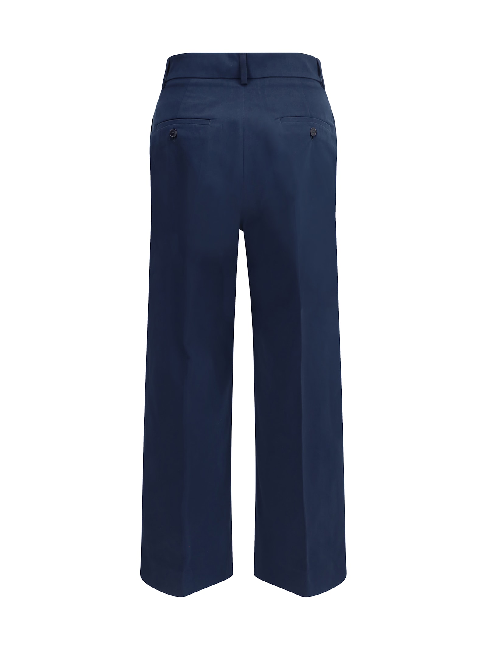 Weekend Max Mara Urial Cropped Trousers In Cotton Satin In Blue