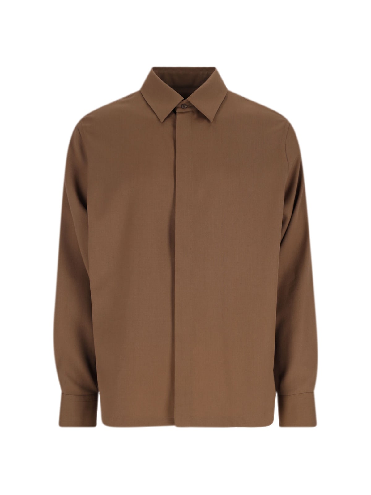 Fendi Virgin Wool Shirt In Brown
