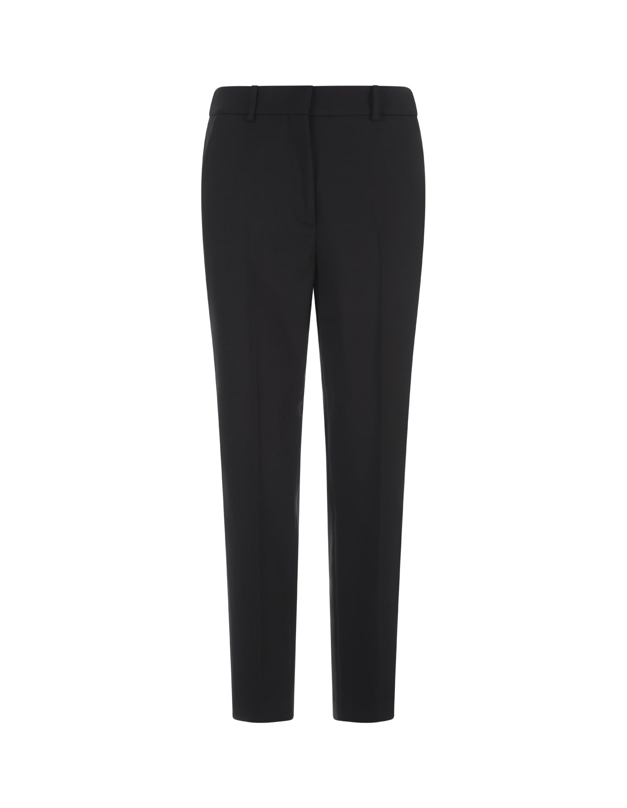 Shop Incotex Black Stretch Wool Tailored Trousers In Nero