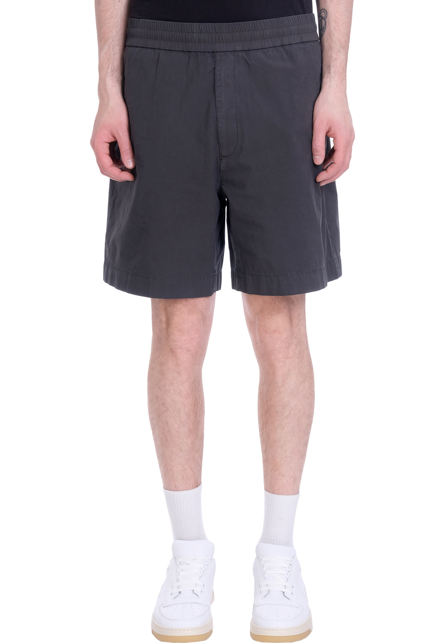 ACNE STUDIOS RANDAL GD SHORTS IN GREY COTTON,BE0058AA2