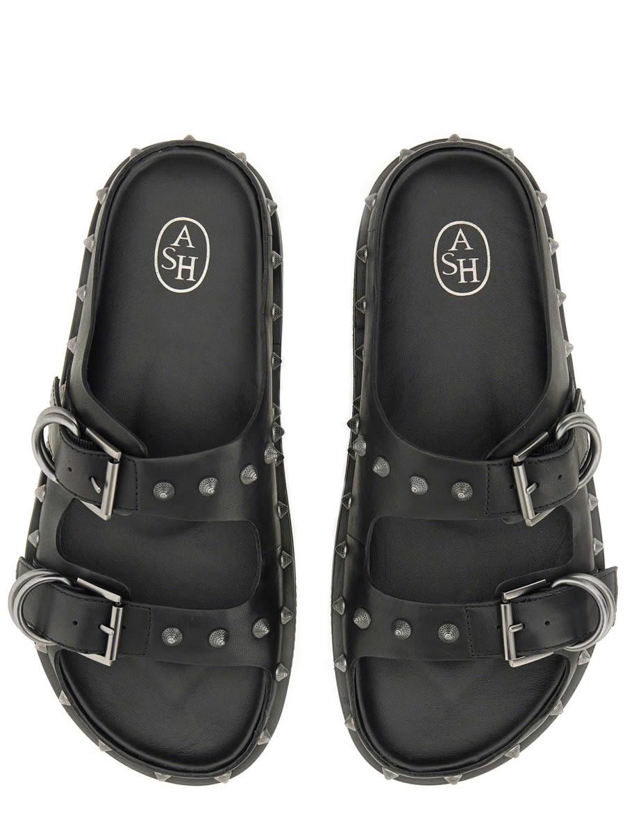 Ash Stud-detail Leather Sandals In Black
