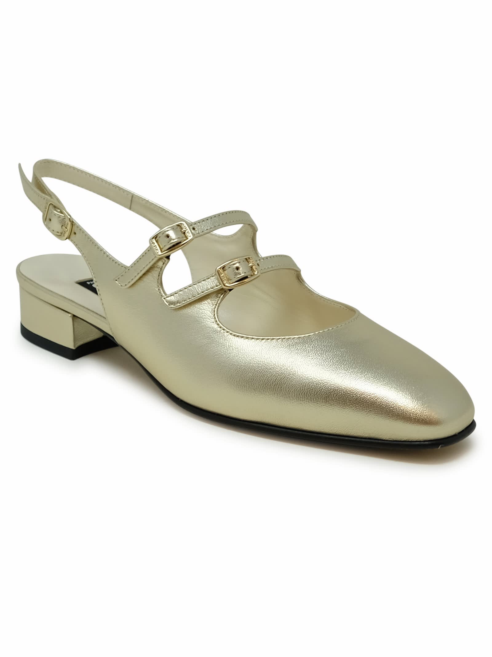 Shop Carel Paris Gold Leather Ballet Flats