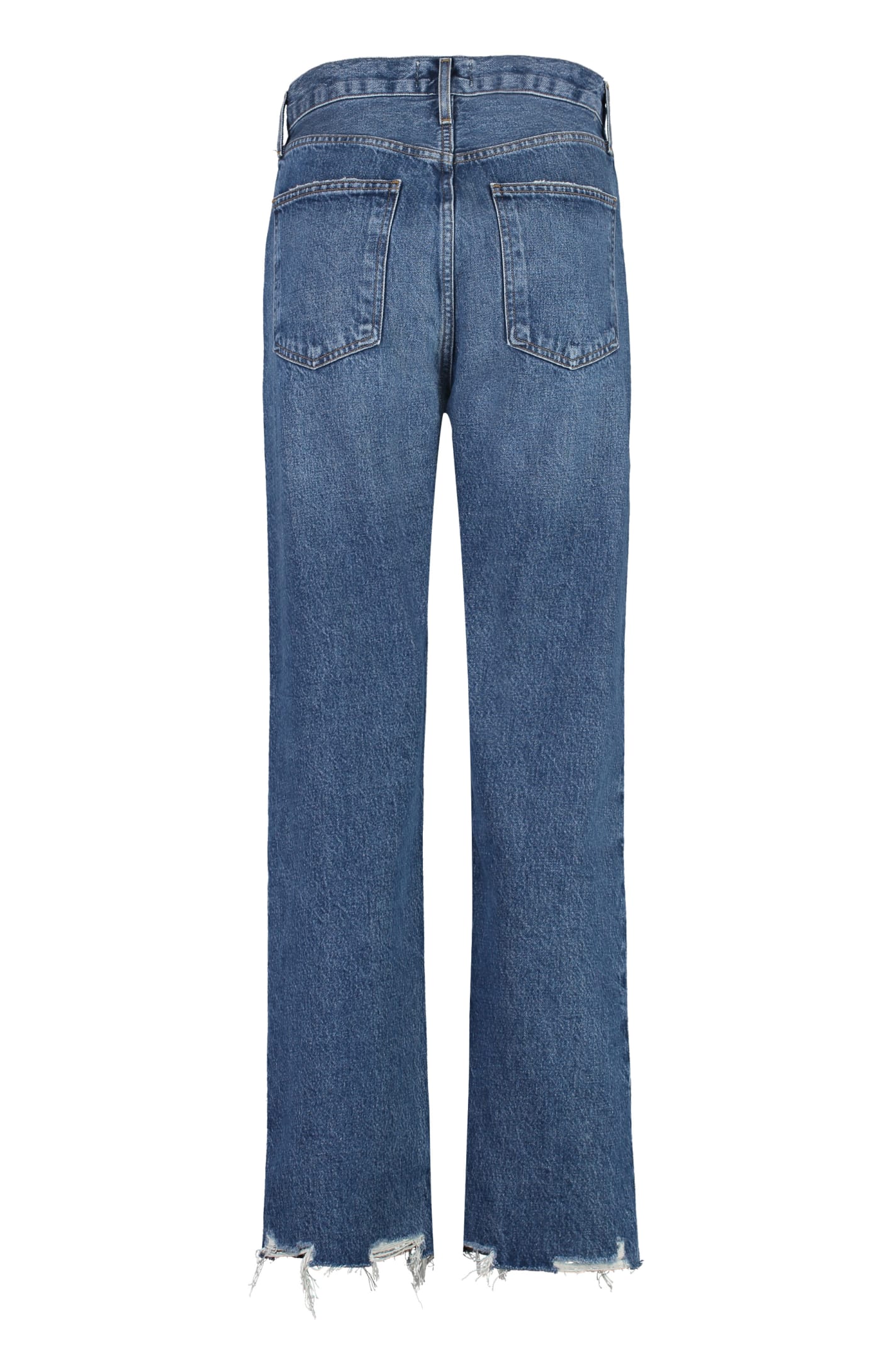 Shop Agolde 5-pocket Straight-leg Jeans In Denim